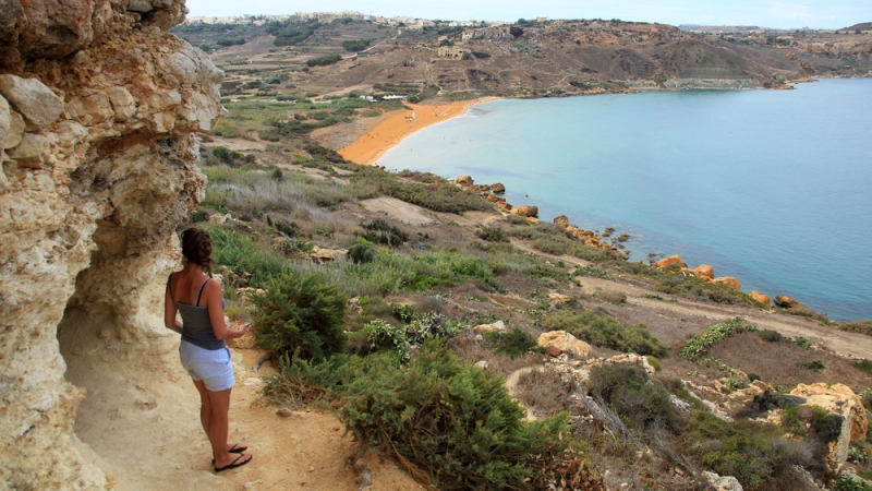 Zicht op Ramla Bay op Gozo ©puuropreis